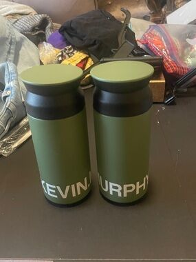 Kevin Murphy two coffee bottles cups